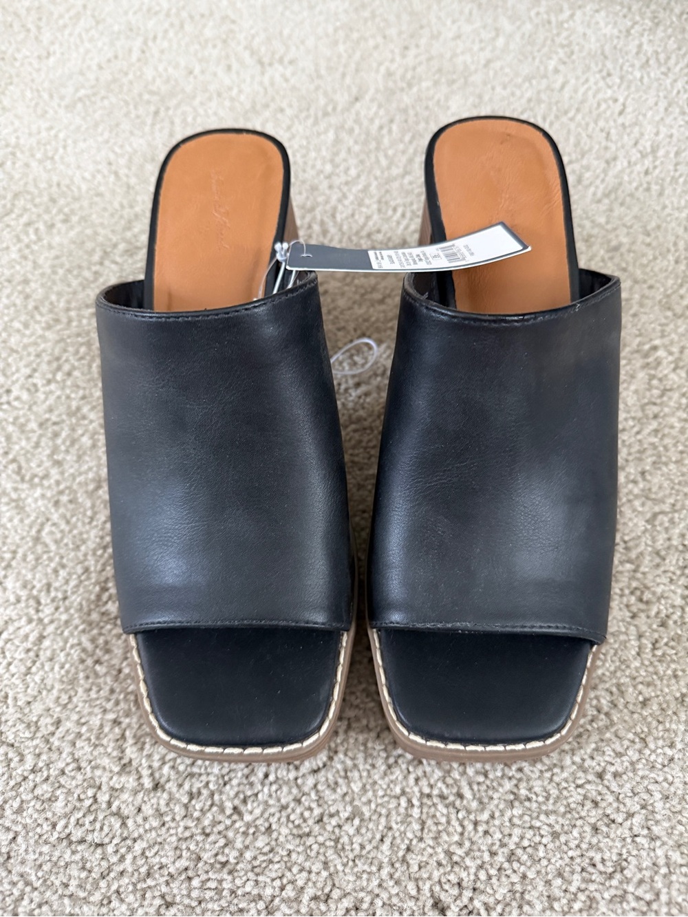 Universal Thread Black Open-Toe Slide Mules